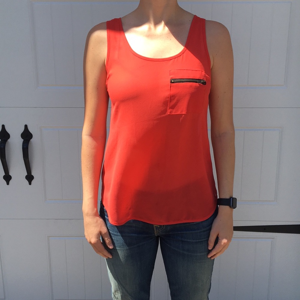 Red Chiffon Tank